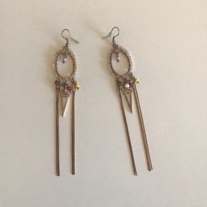 Long bohemian dangly earrings
